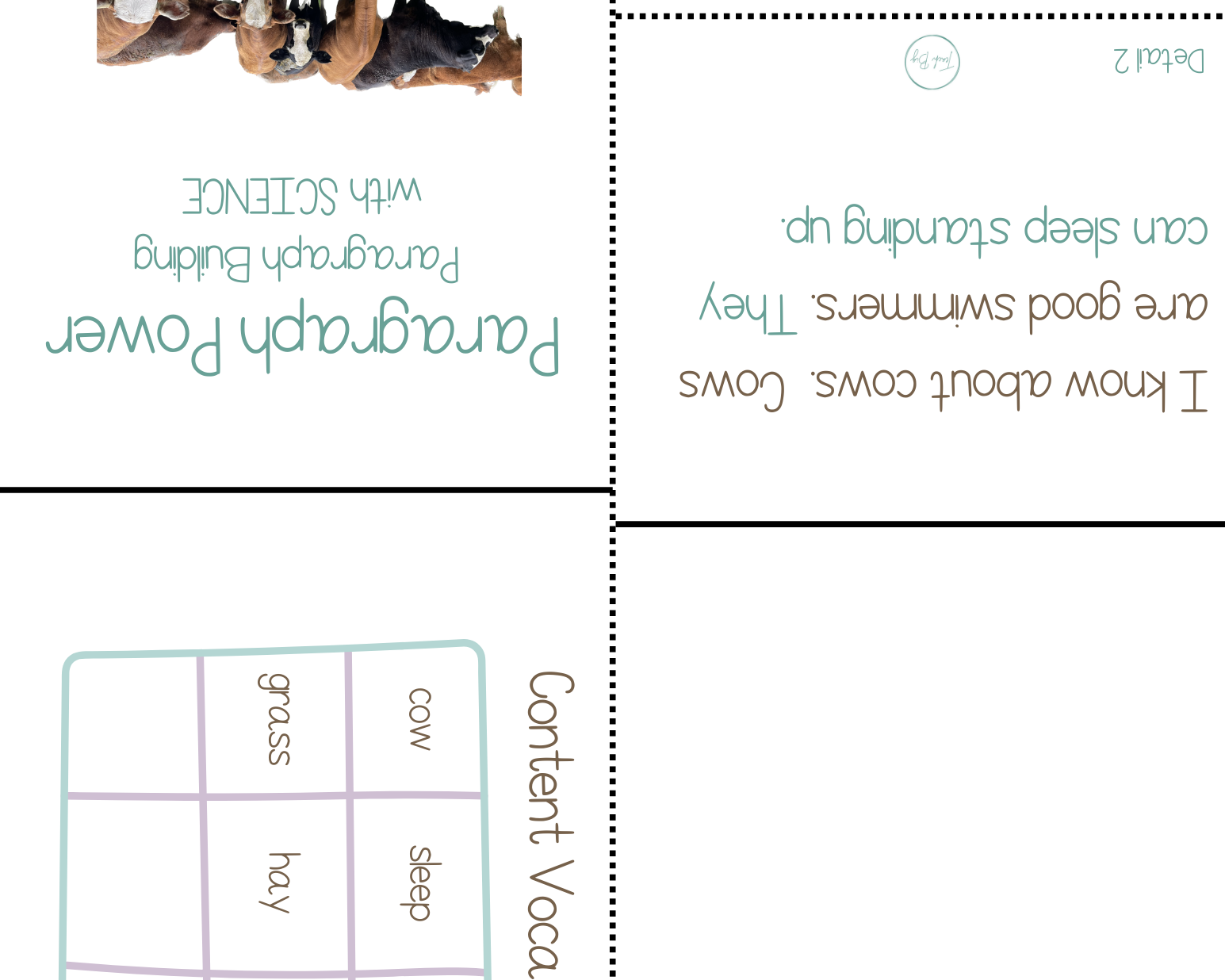 Paragraph Power - Science Cows | Whether It Is A Small Group Paired Student Activity Or An