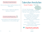 5Th Grade Coloration Annotation: Social Studies - Capitalization & Punctuation