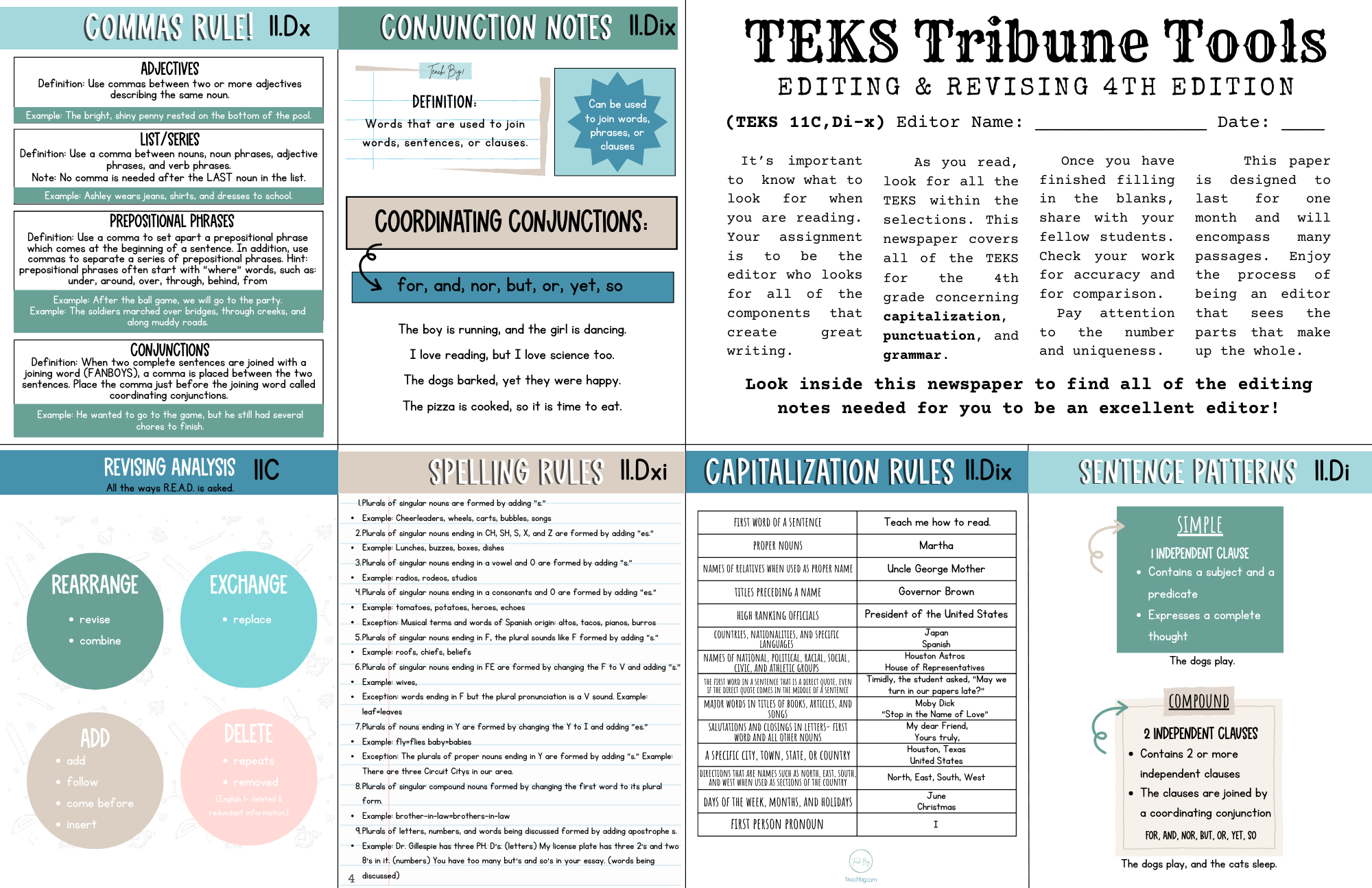 Teks Tribune Tools: Editing & Revising - 4Th Grade Edition