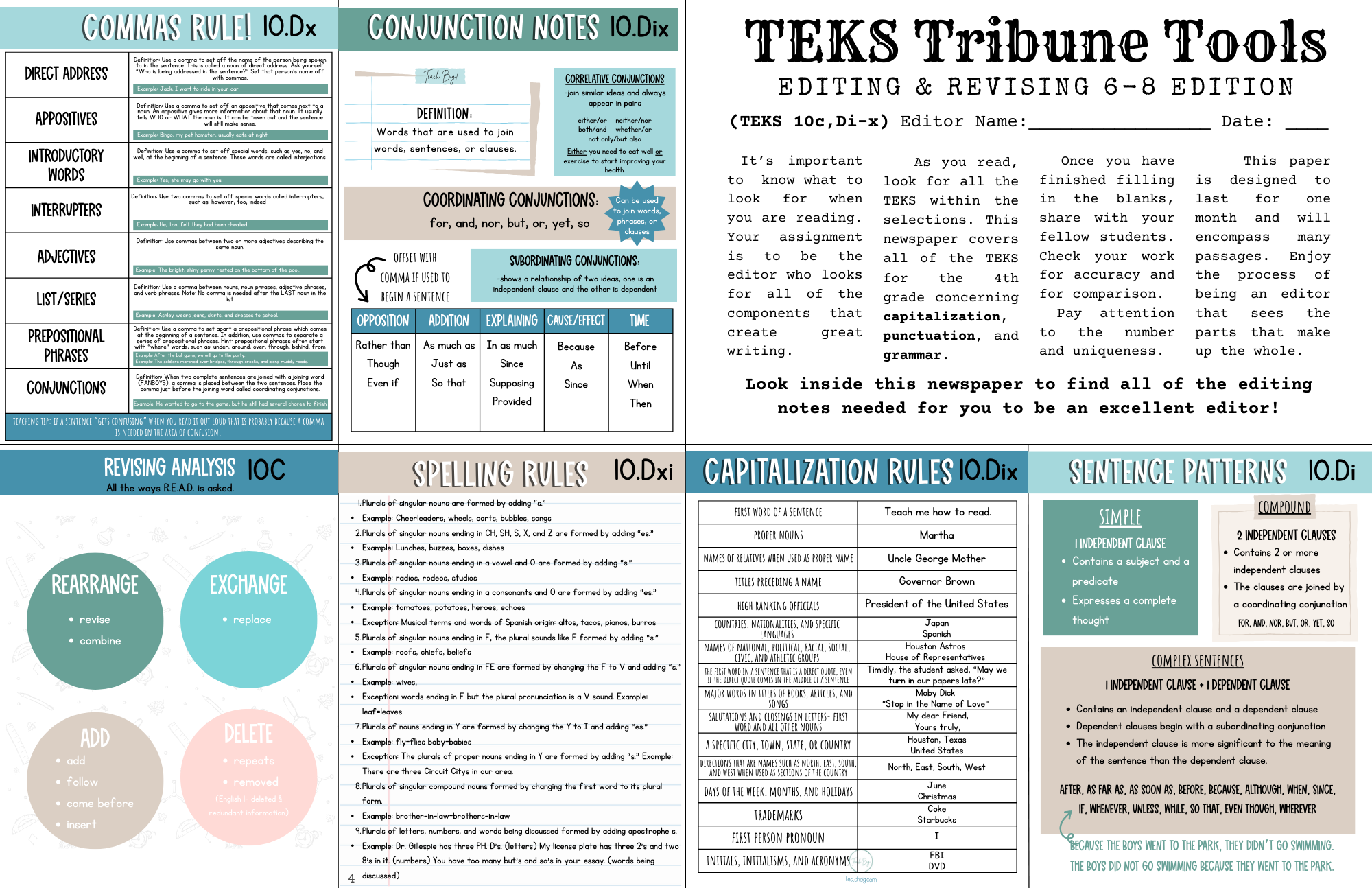 Teks Tribune Tools: Editing & Revising - 6Th-8Th Grade Edition