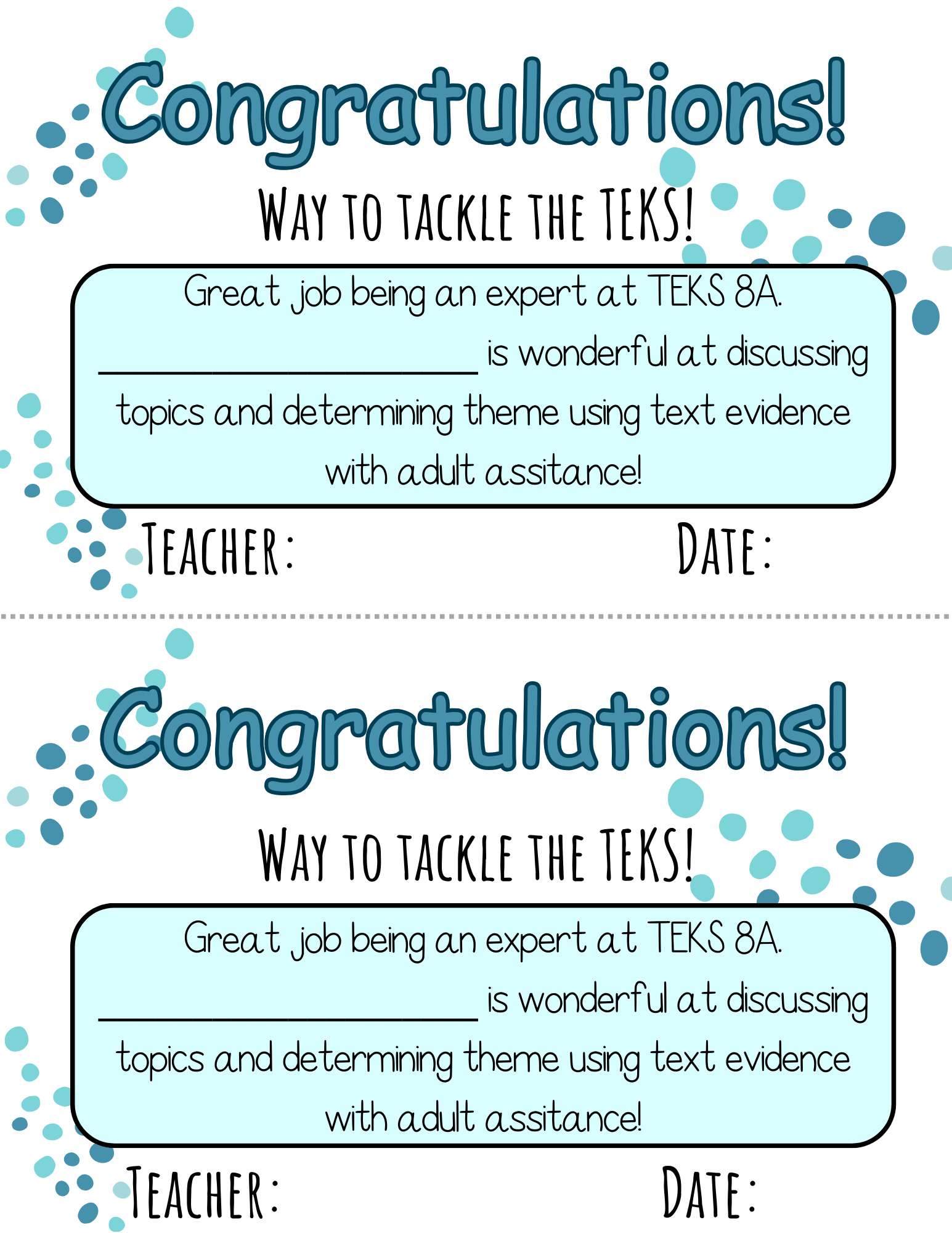 Way To Tackle The Teks! Certificate - Teks 8A 8D | This Certificate Isn’t Just A Paper; It