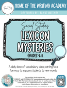 3-8 Social Studies Lexicon Mysteries