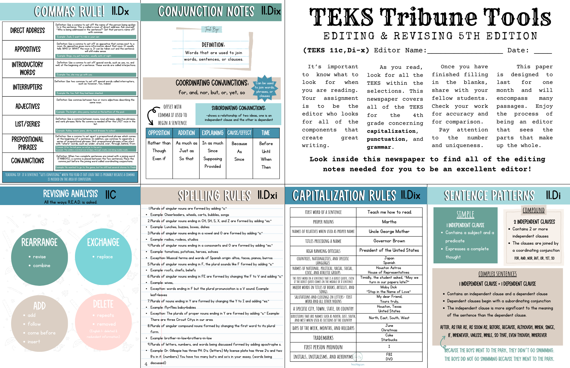 Teks Tribune Tools: Editing & Revising - 5Th Grade Edition