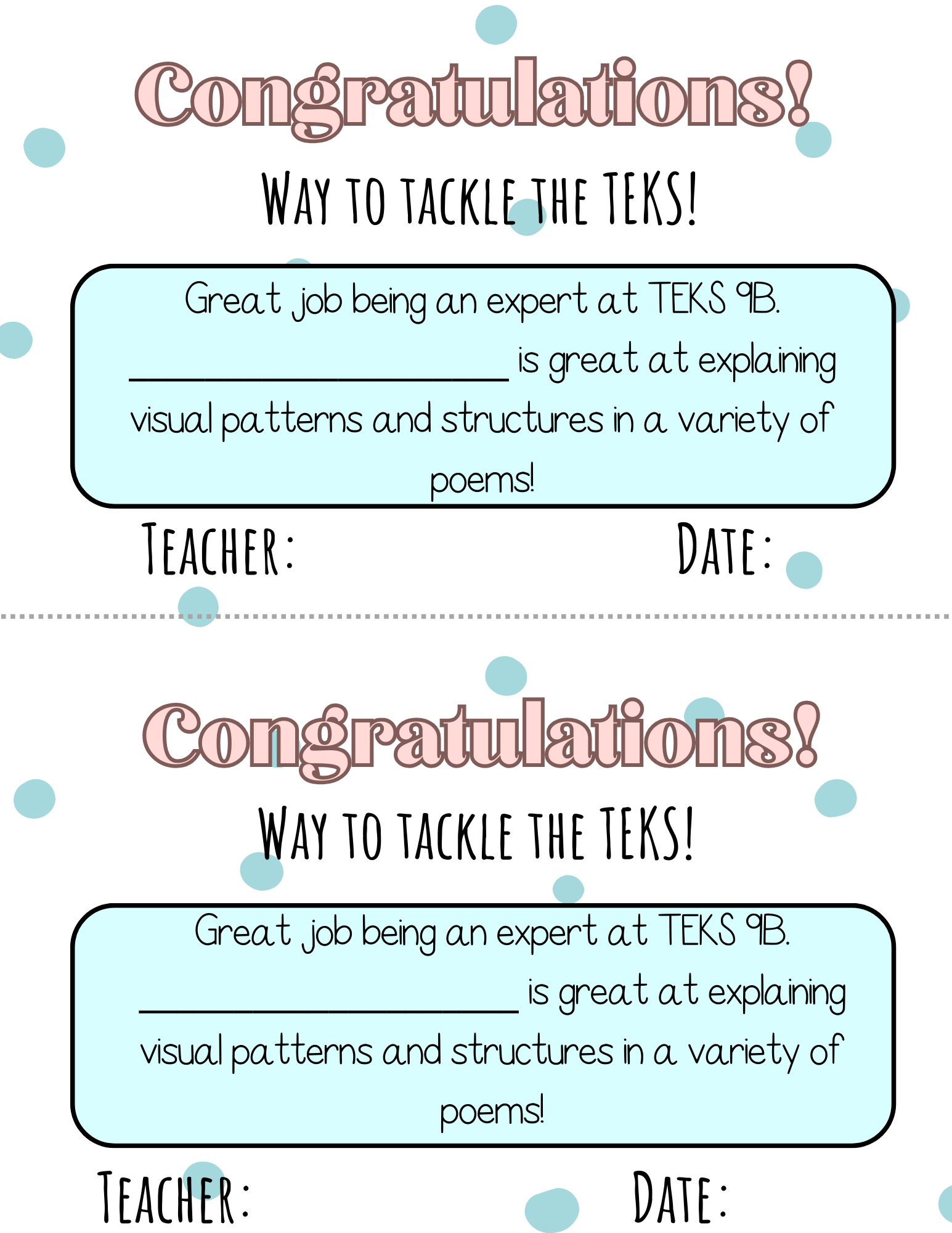 Way To Tackle The Teks! Certificate - Teks 9A 9F | This Certificate Isn’t Just A Paper; It