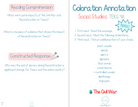 4Th Grade Coloration Annotation: Social Studies - Phonics