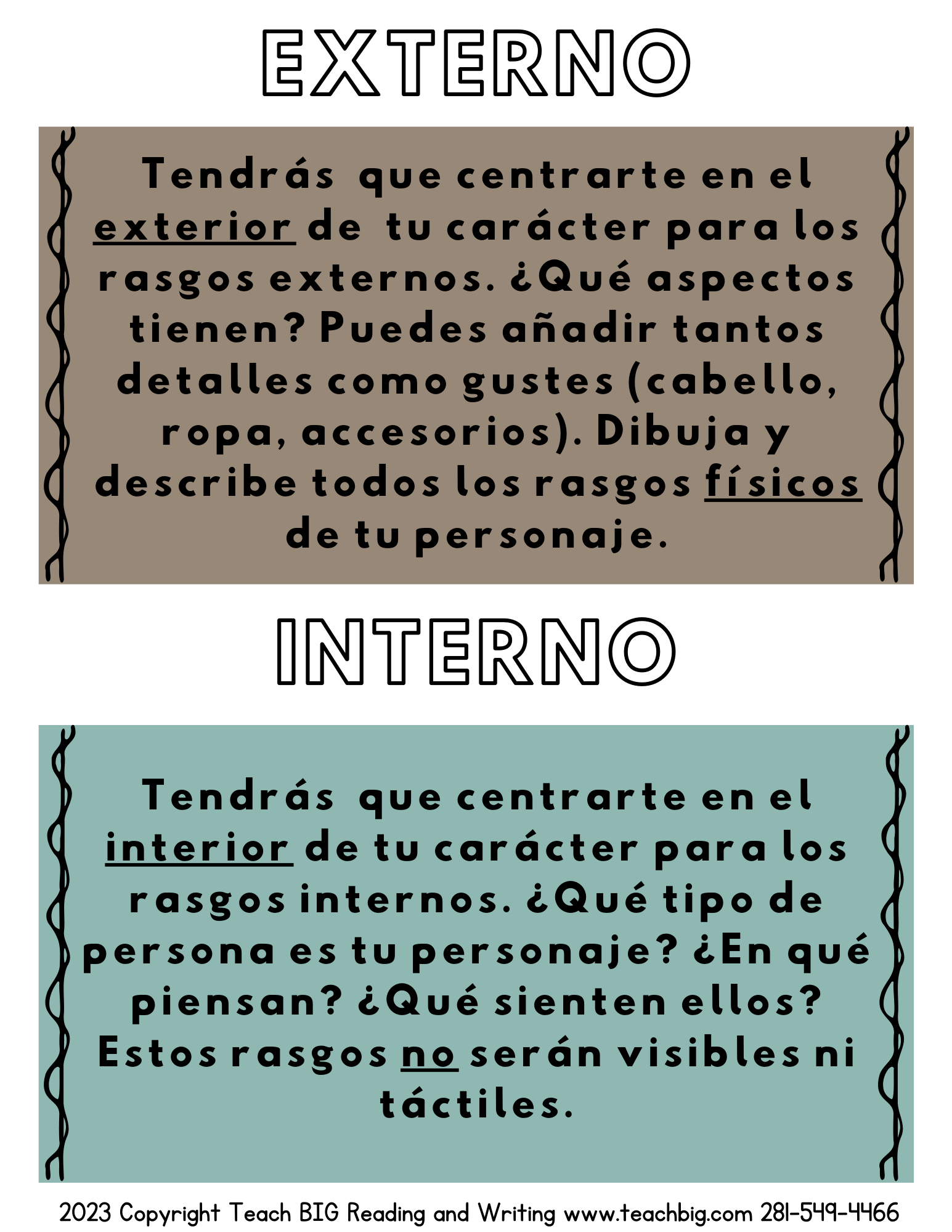 Character Traits - Spanish This Resource Is Great For Grades 2-3.