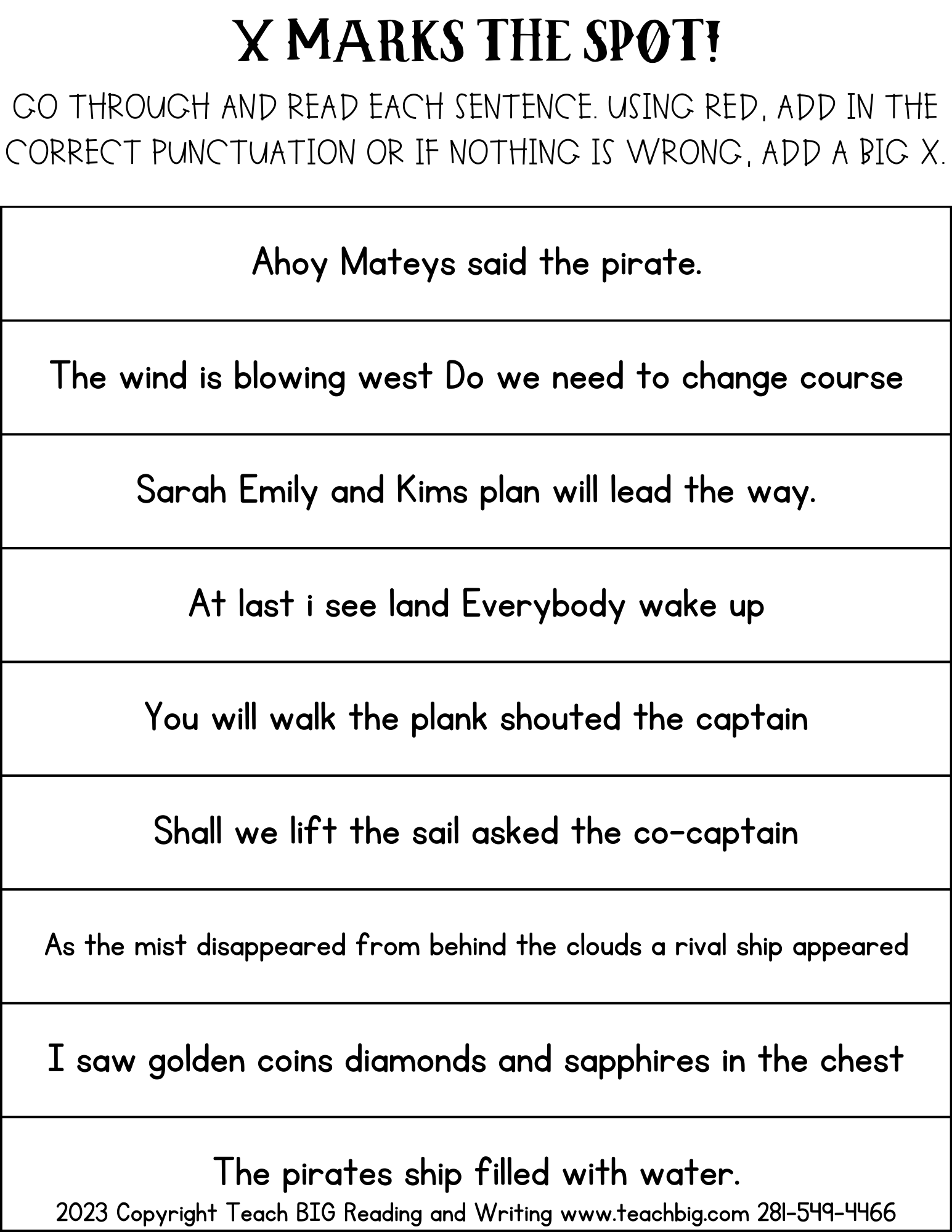 Marking The Punctuation - This Resource Is Great For Grades 4-6.