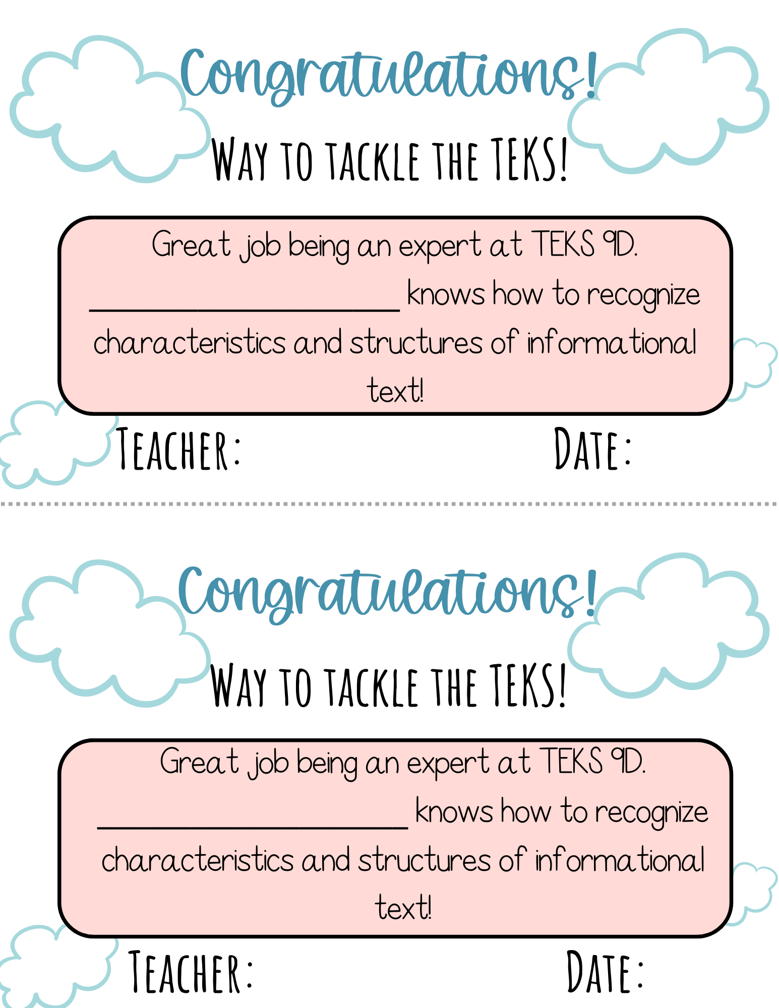 Way To Tackle The Teks! Certificate - Teks 9A 9F | This Certificate Isn’t Just A Paper; It