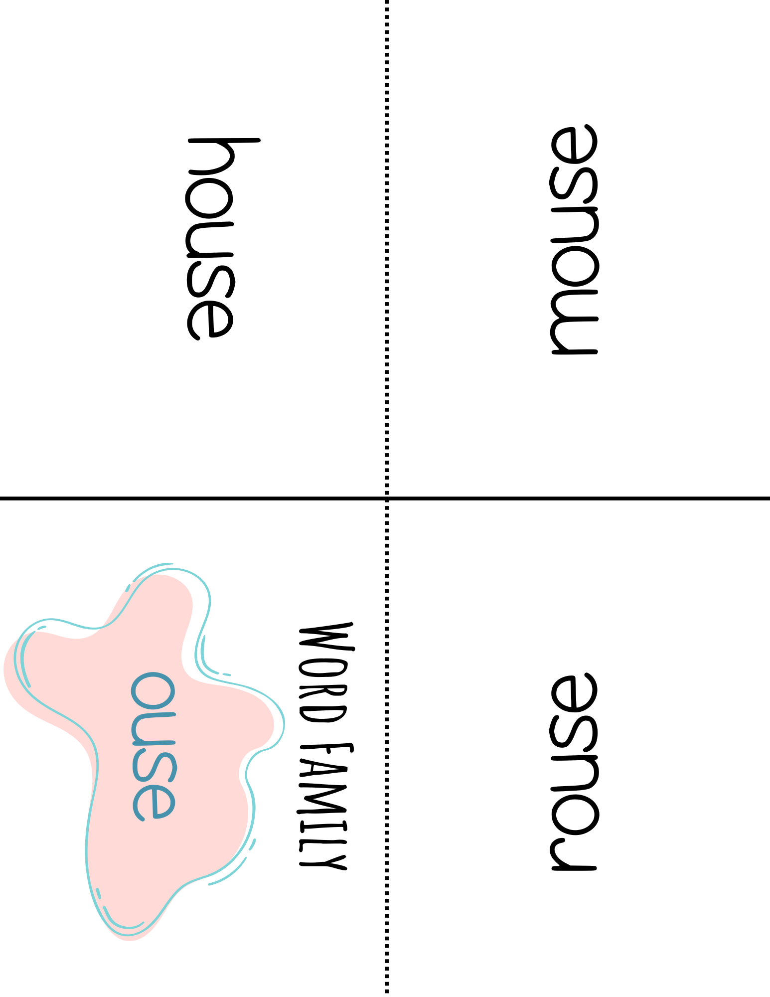 Word Family Books - Ouse:  This Word Family Booklet Emphasizes The Ouse. It Goes Great In A Station