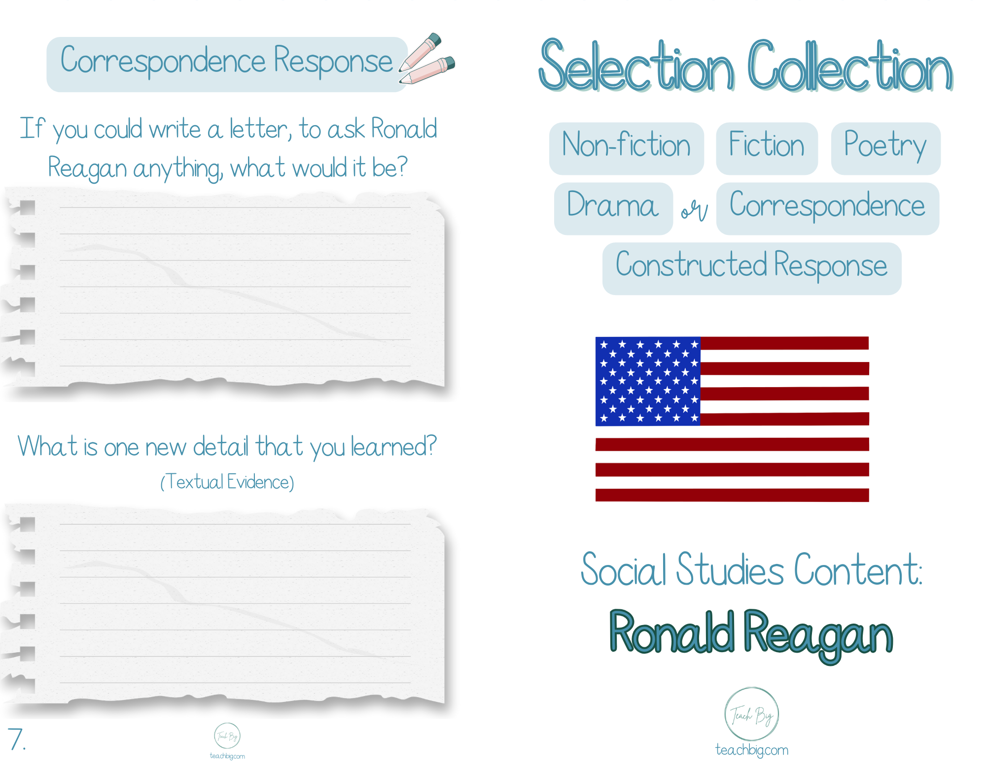 Selection Collection Social Studies Ronald Reagan| Included In The Selection Collection You Will