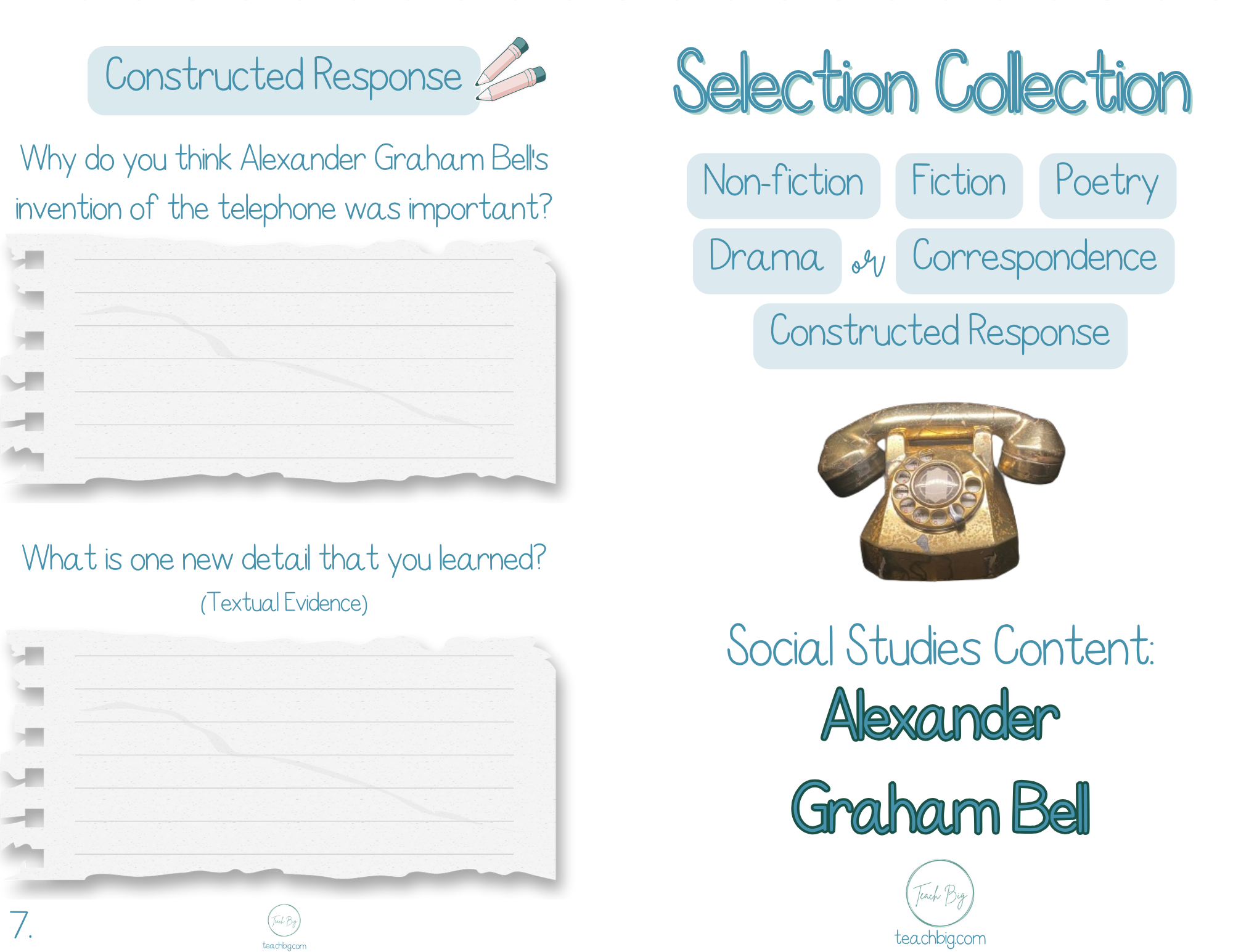 Selection Collection Social Studies Alexander Graham Bell | Included In The Selection Collection You