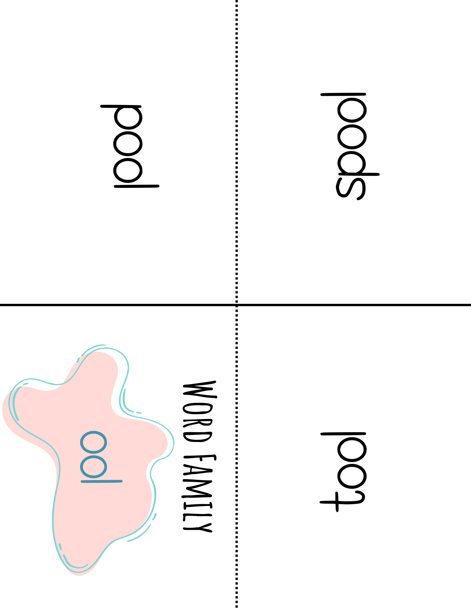 Word Family Book - Ool:  This Word Family Booklet Emphasizes The Ool. It Goes Great In A Station Or