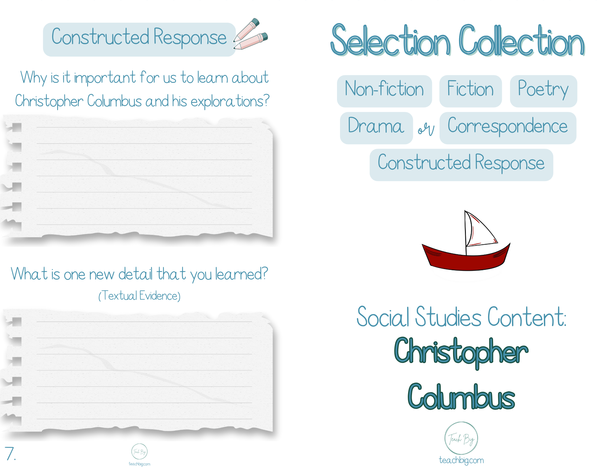 Selection Collection Social Studies - Christopher Columbus | Included In The Selection Collection