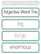 Adjective Word Trios | The Additive Word Trios Item Is A Set Of 36 Sets Three Words That Cover All