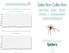 Selection Collection Spiders | Included In The Selection You Will Find A Nonfiction Piece Fiction