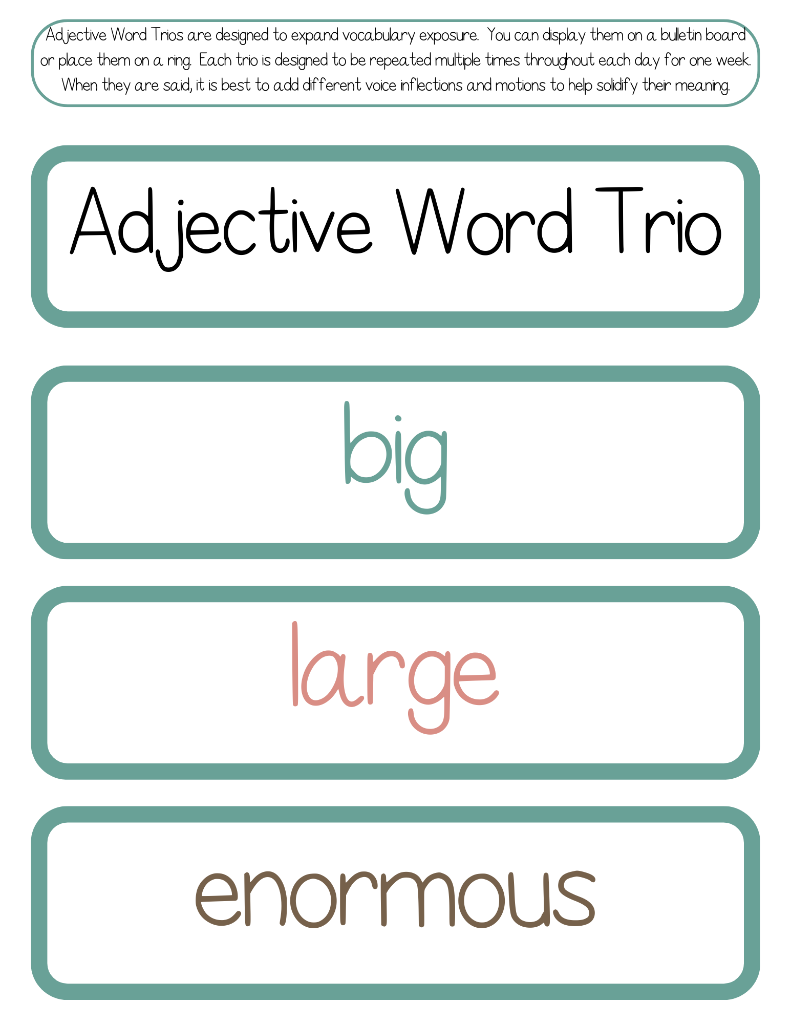 Word Trio Page | Buffalo Nickel Ranch Theme