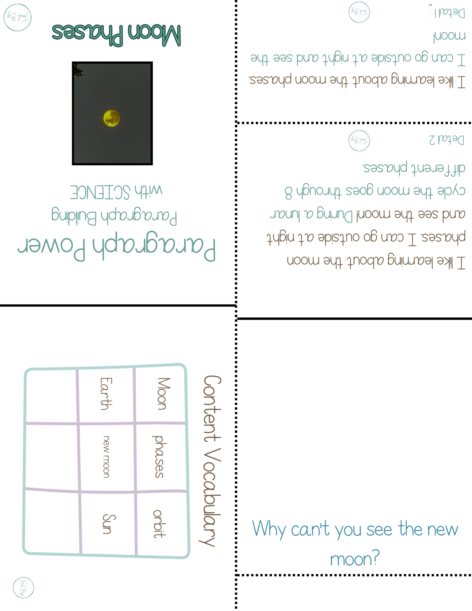 Paragraph Power Science Moon Phases | Whether It Is A Small Group Paired Student Activity Or An