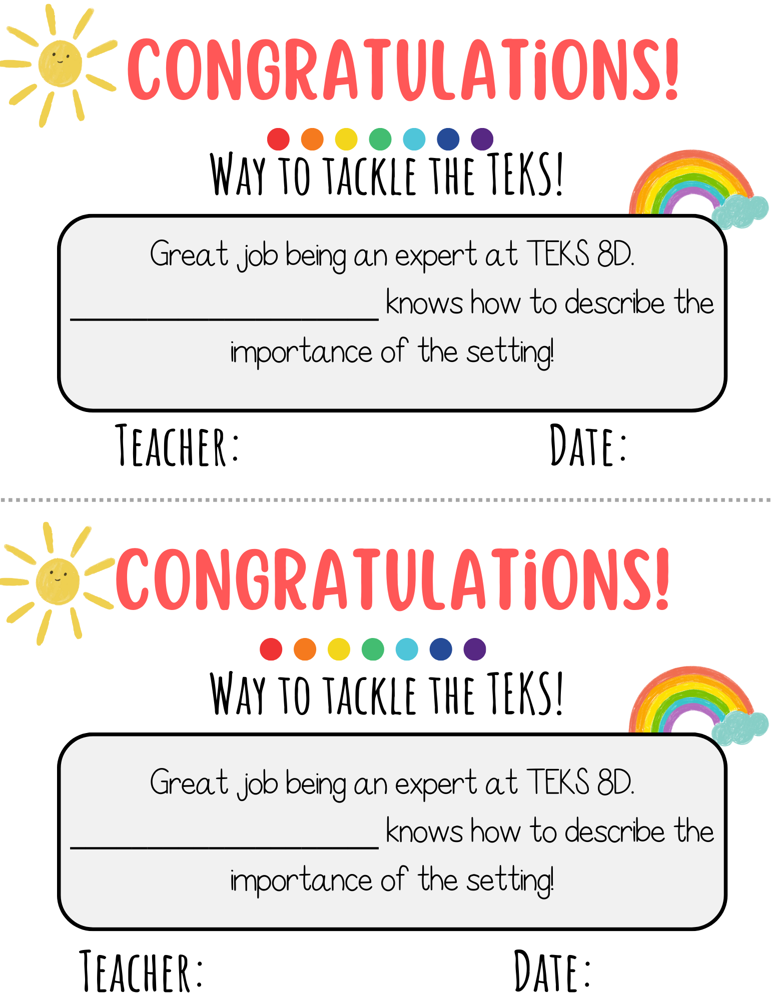 Way To Tackle The Teks! Certificate - Teks 8A 8D | This Certificate Isn’t Just A Paper; It