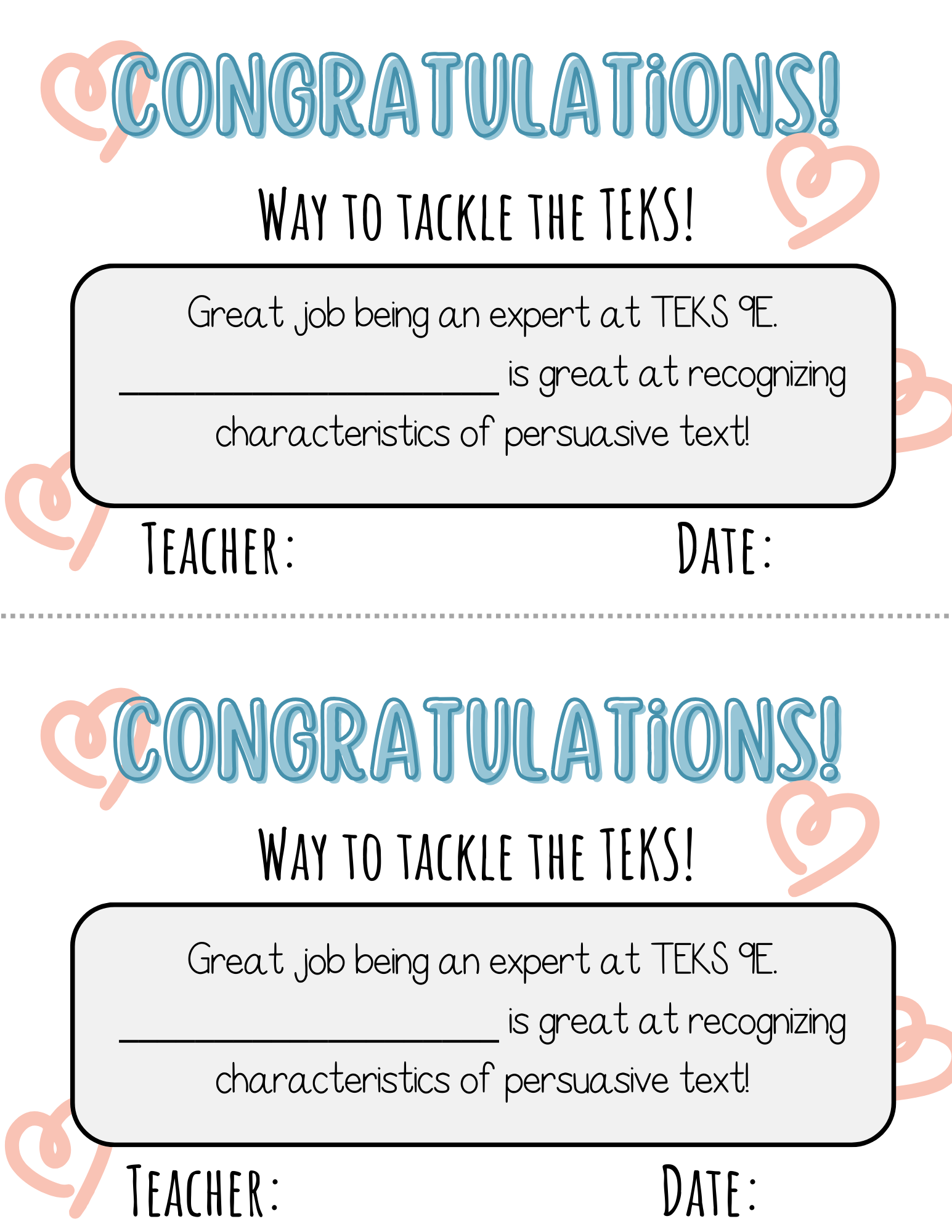 Way To Tackle The Teks! Certificate - Teks 9A 9F | This Certificate Isn’t Just A Paper; It