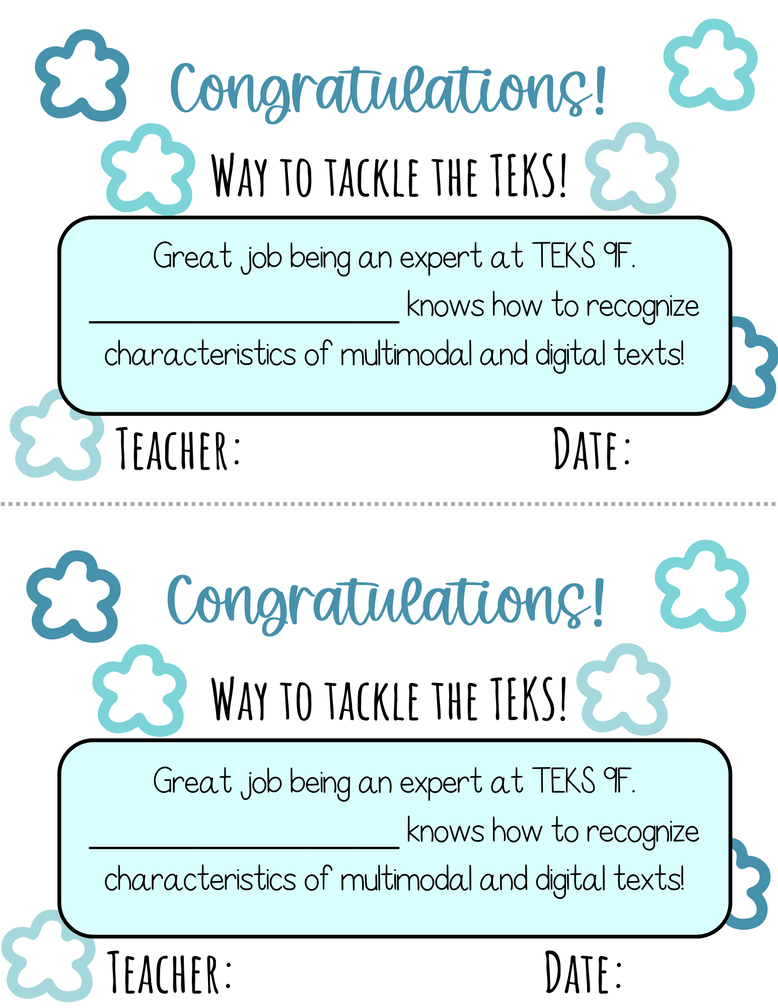 Way To Tackle The Teks! Certificate - Teks 9A 9F | This Certificate Isn’t Just A Paper; It