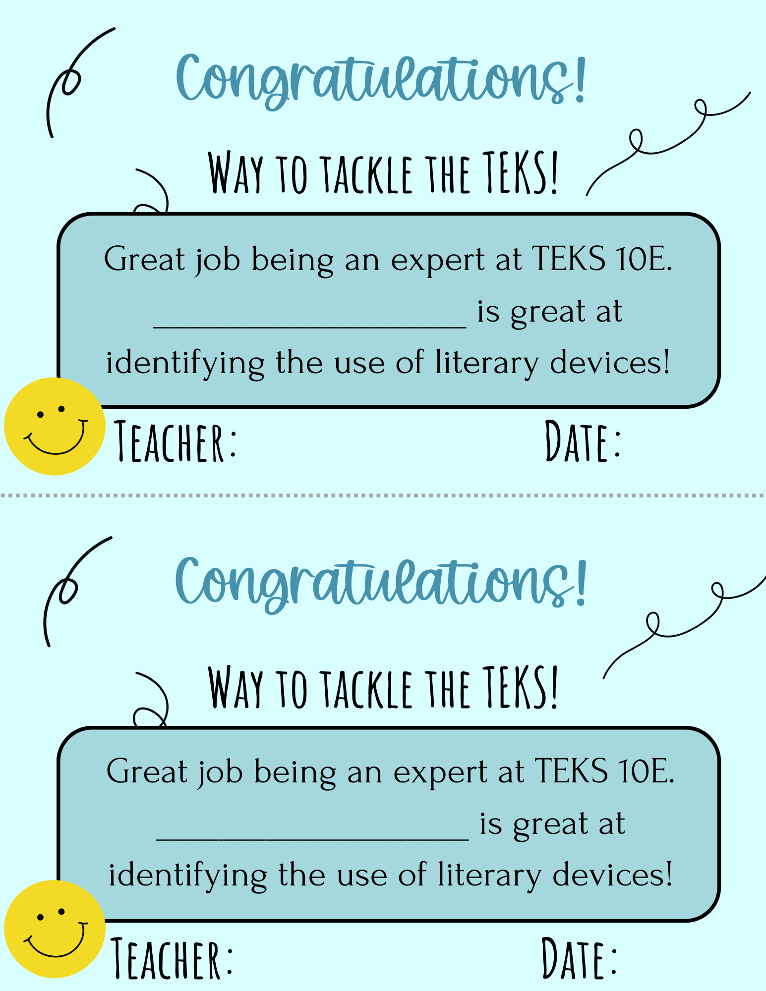 Way To Tackle The Teks! Certificate - Teks 10A 10G | This Certificate Isn’t Just A Paper; It