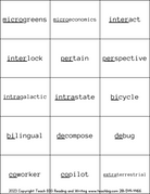 Prefix Bingo - This Resource Is Great For Grades 2-3.