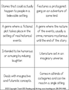 Genres Bingo - This Resource Is Great For Grades 7-8.