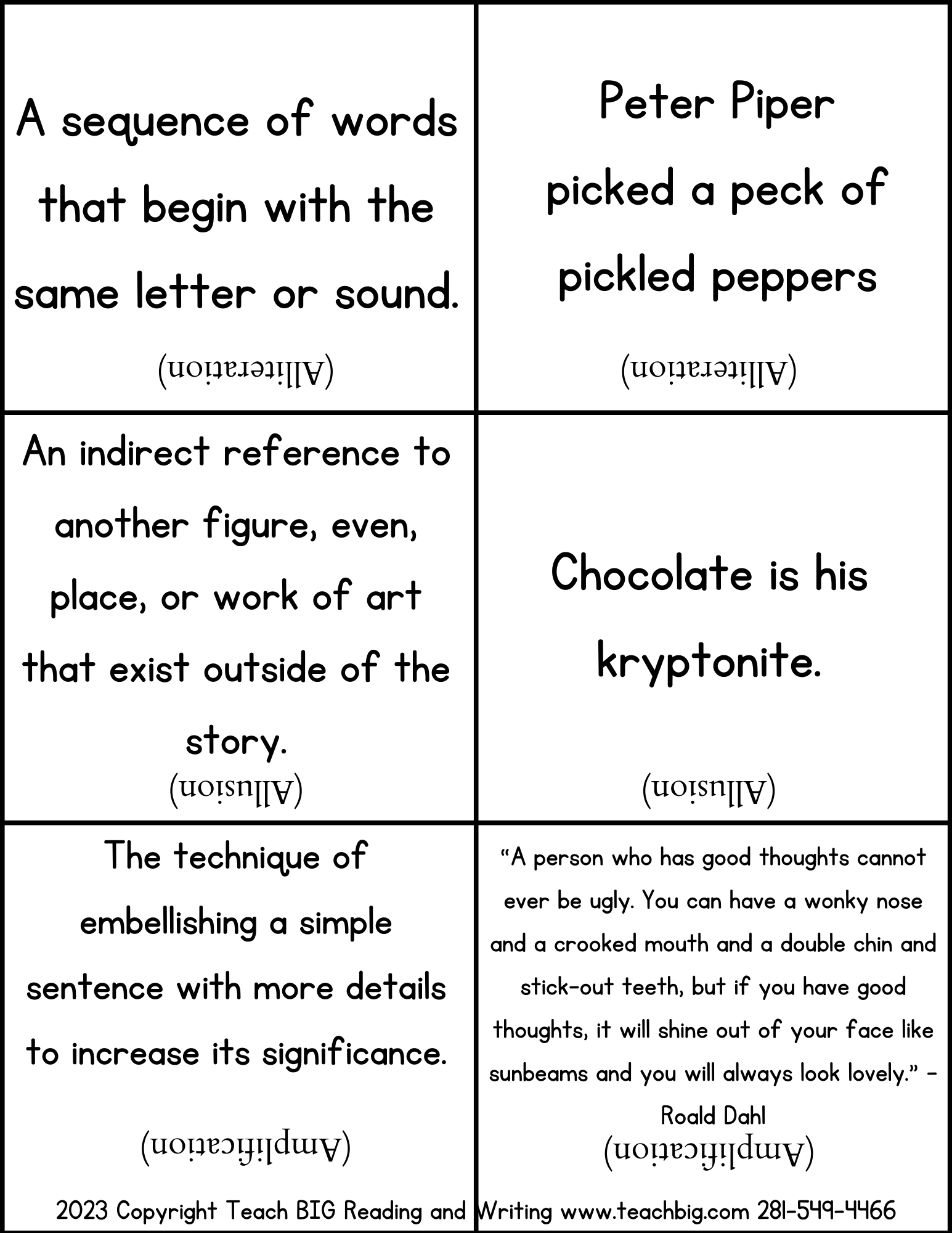 Literary Devices Bingo - This Resource Is Great For Grades 7-8.