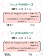 Way To Tackle The Teks! Certificate - Teks 10A 10G | This Certificate Isn’t Just A Paper; It