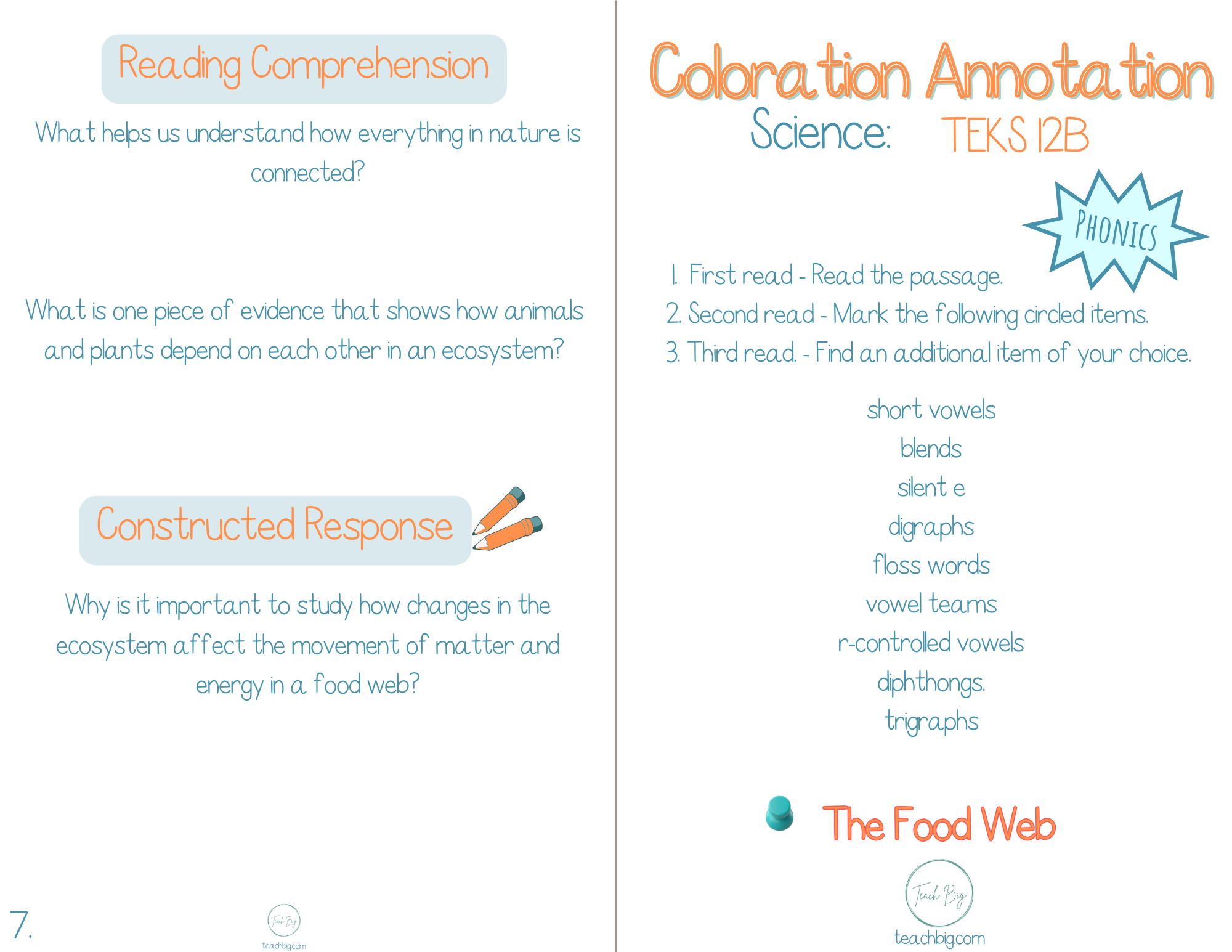 5Th Grade Coloration Annotation: Science - Phonics