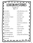 3-8 Science - Lexicon Mysteries