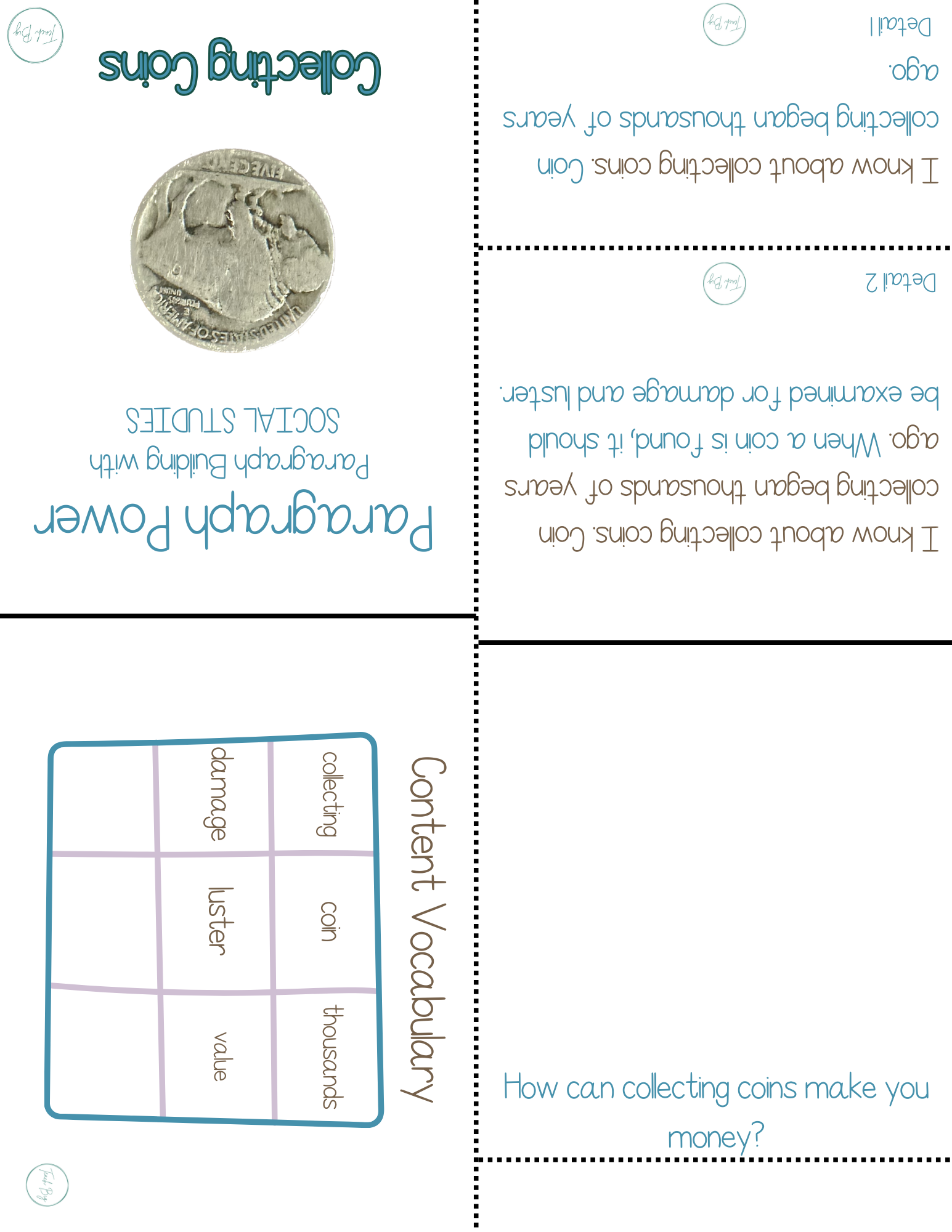 Paragraph Power - Social Studies Collecting Coins | Whether It Is A Small Group Paired Student