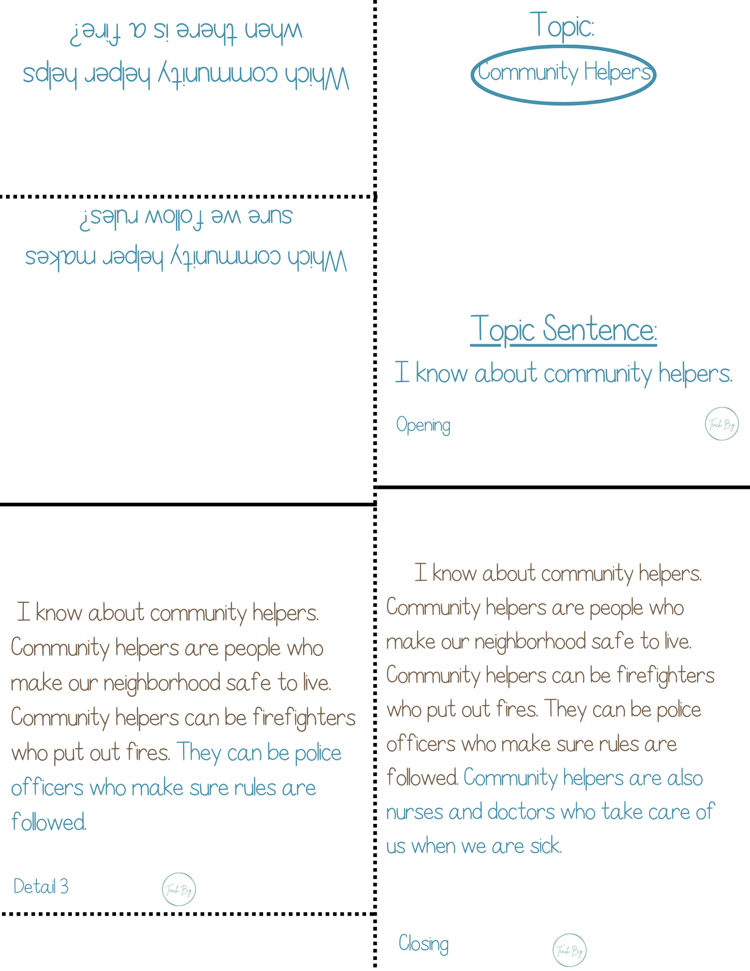 Paragraph Power - Social Studies Community Helpers | Whether It Is A Small Group Paired Student