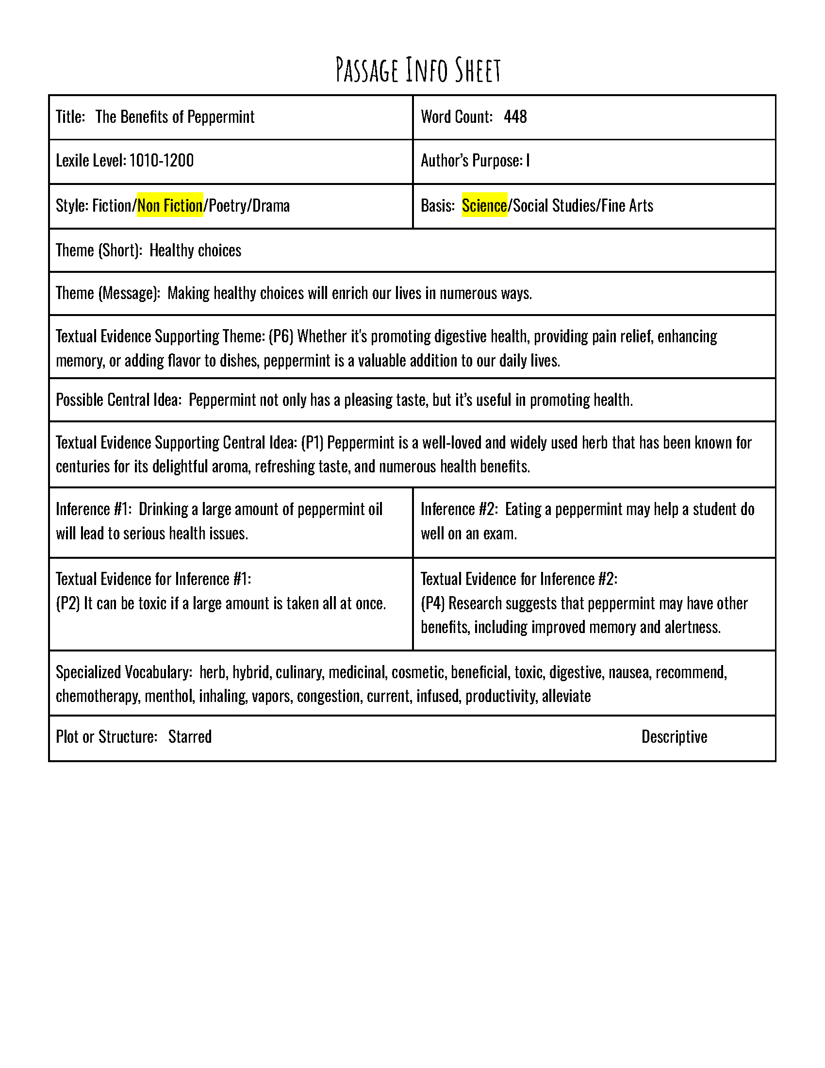 Passage Practice: Set 4 - 5Th Grade