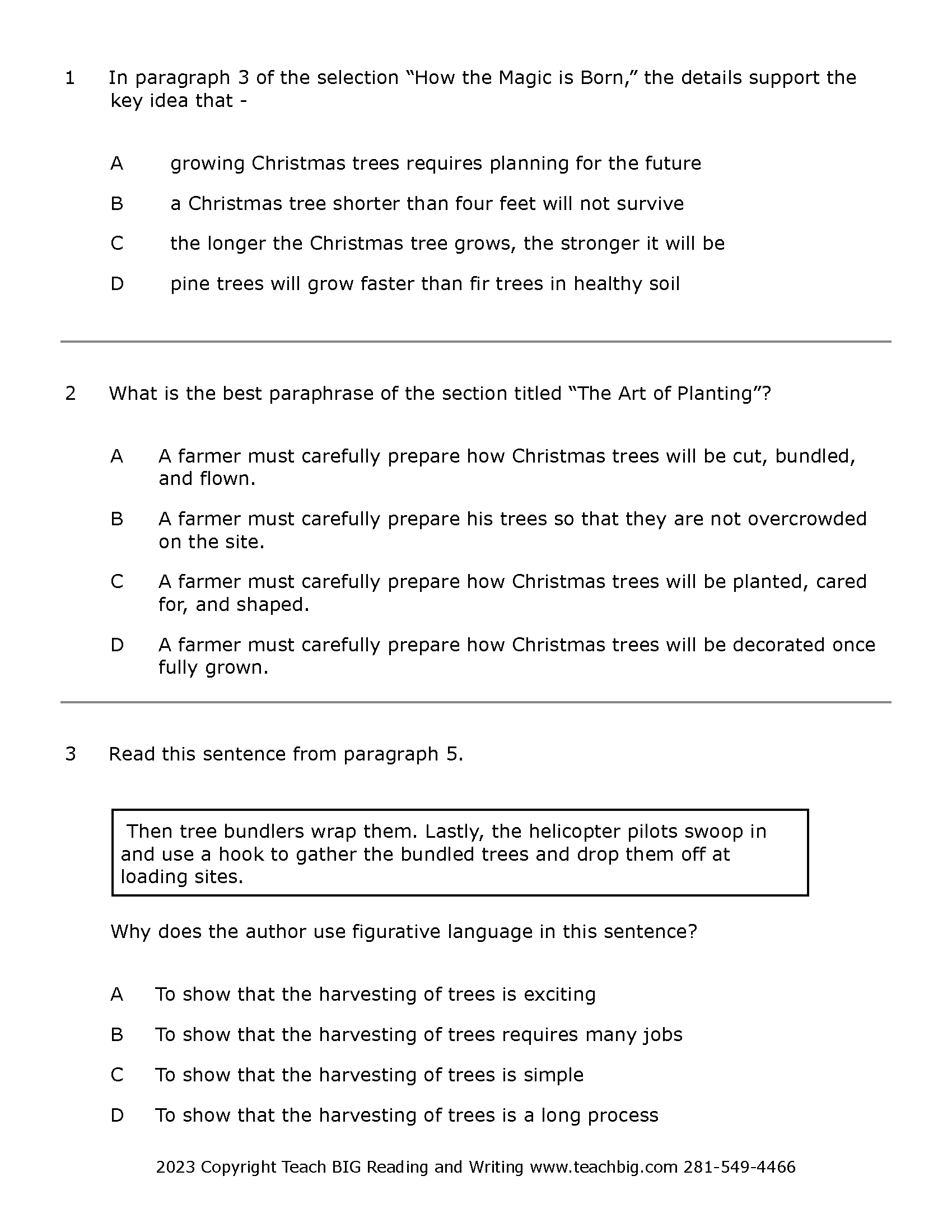 Passage Practice: Nonfiction - 3Rd Grade How The Magic Is Born