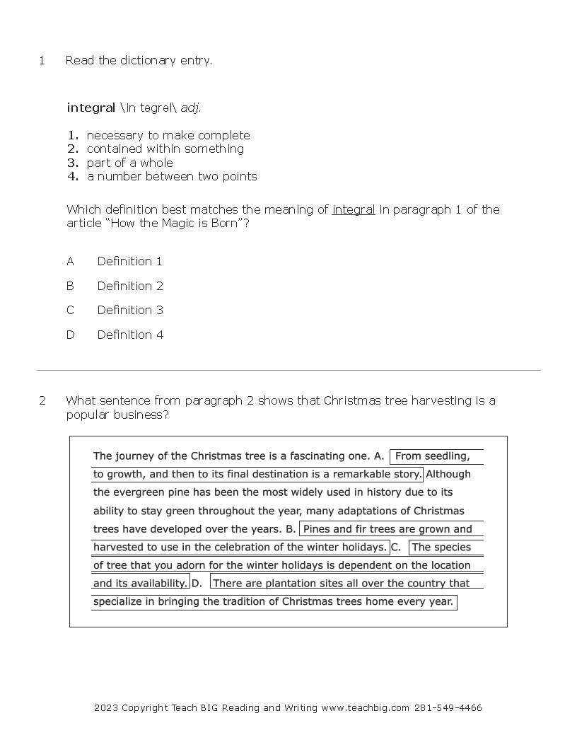 Passage Practice: Nonfiction - 5Th Grade How The Magic Is Born