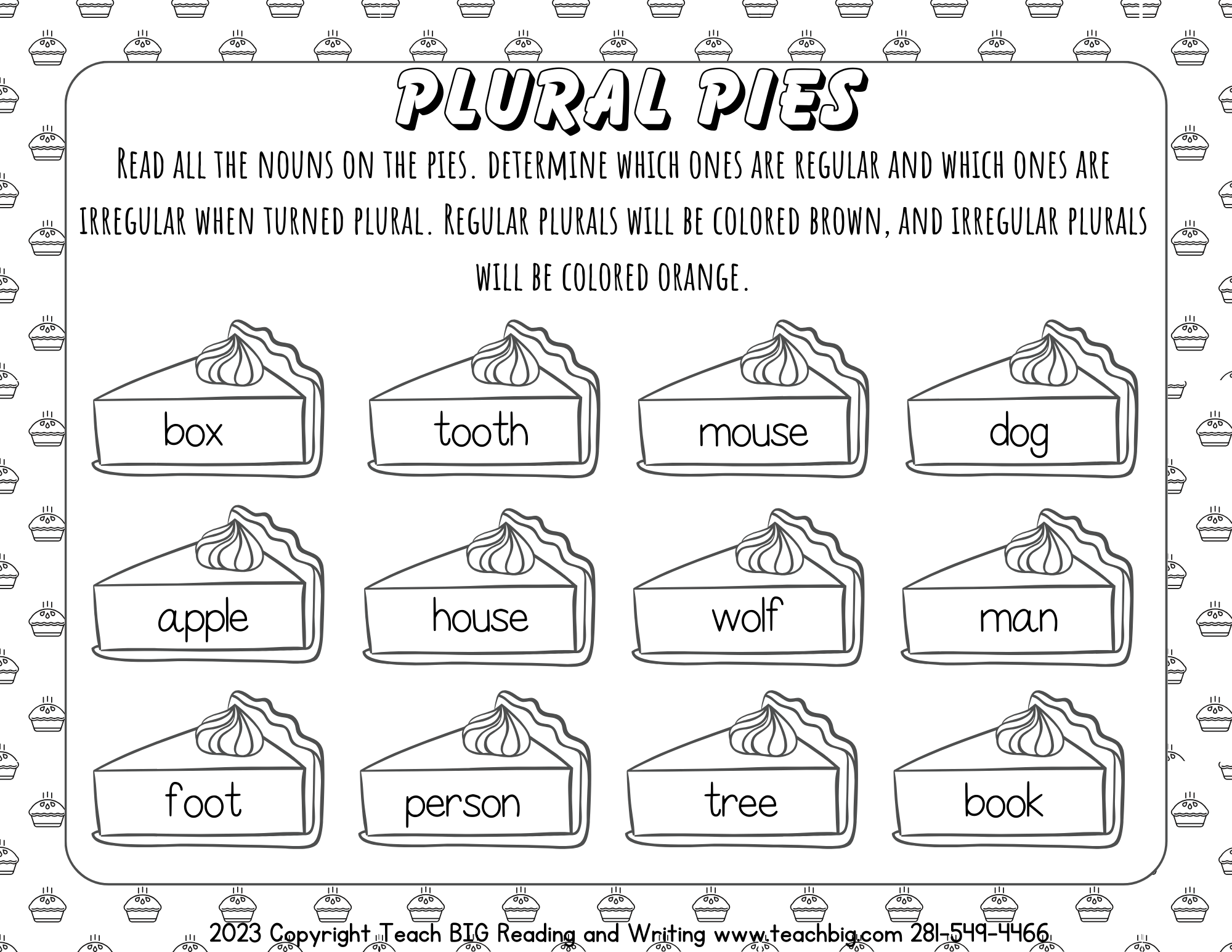 Plural Pies - This Resource Is Great For Grades 4-6.