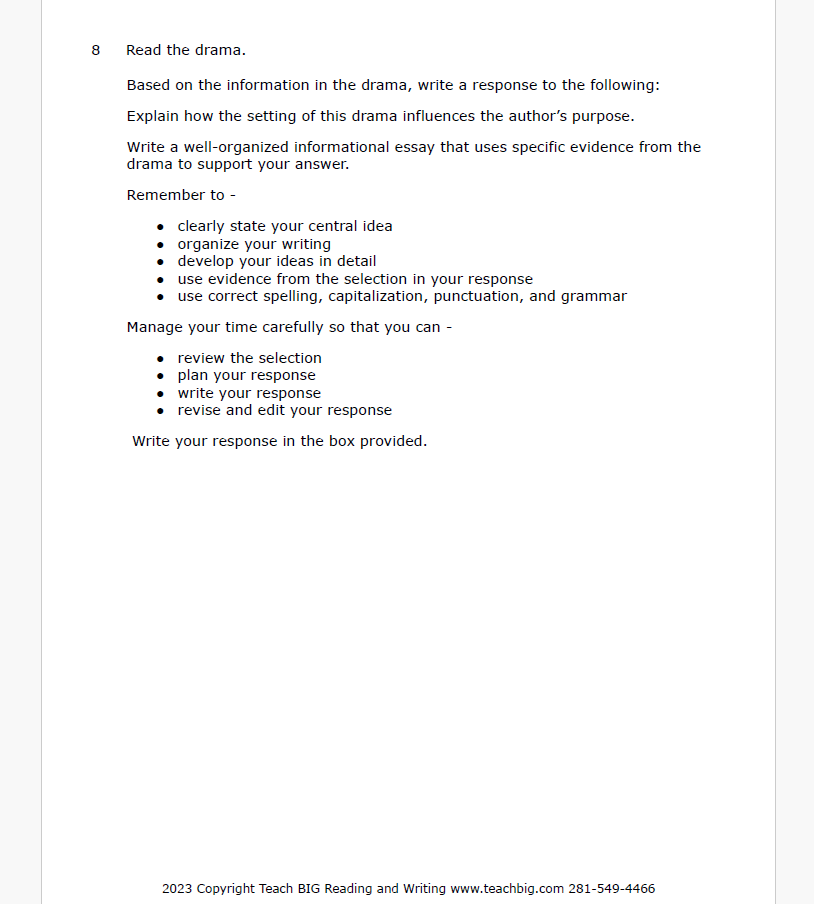 Practice Passage - Set 1- 3Rd Grade