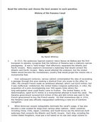 Practice Passage:  Non Fiction 8Th Grade History Of The Panama Canal