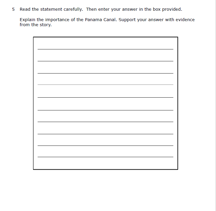 Practice Passage:  Non Fiction 8Th Grade History Of The Panama Canal