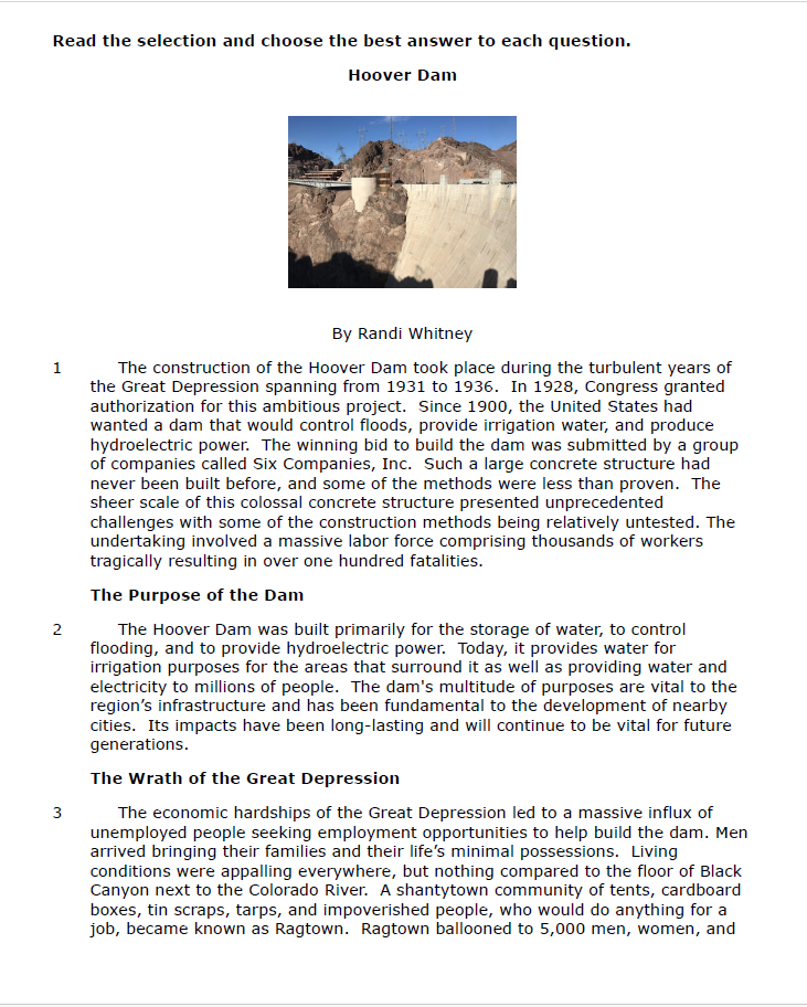 Practice Passage: Set 1 8Th Grade Bundled