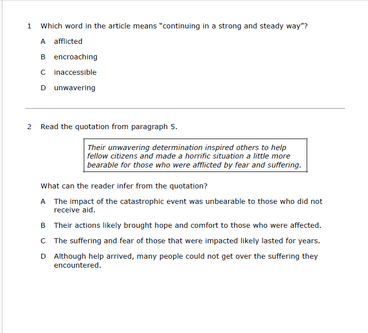 Practice Passage:  Non Fiction 10Th Grade The Cajun Navy