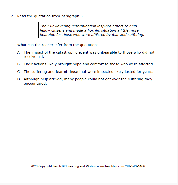 Practice Passage:  Bundle 10Th Grade