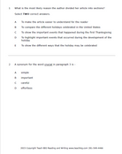 Practice Passage: Set 1 -4Th Grade