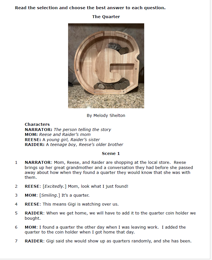 Practice Passage Set 3-7Th Grade