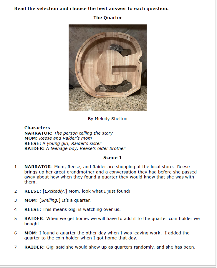 Practice Passage: Set 3- 9Th Grade