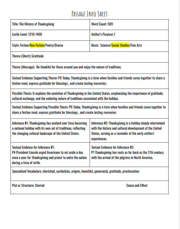 Practice Passage: Set 3- 10Th Grade