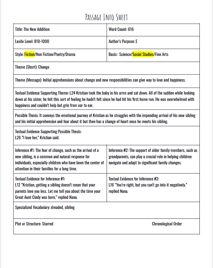 Practice Passage: Set 3- 10Th Grade