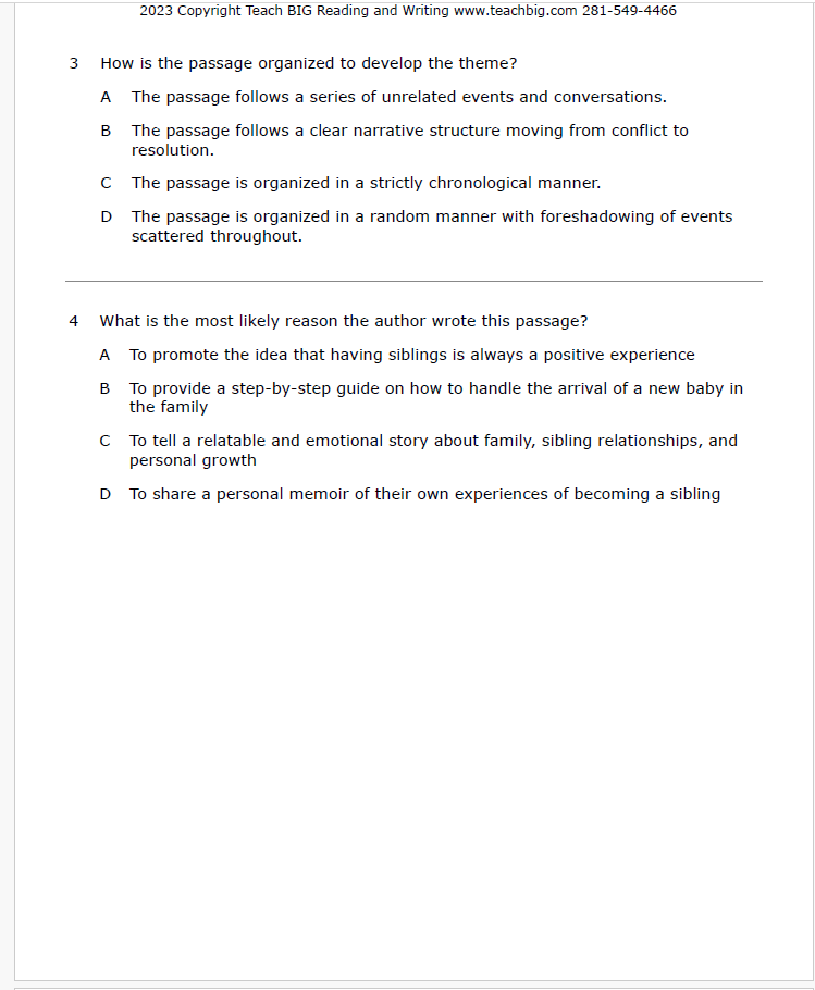 Practice Passage: Set 3- 10Th Grade