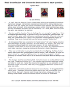 Practice Passage:Non Fiction – 4Th Grade Spider Man